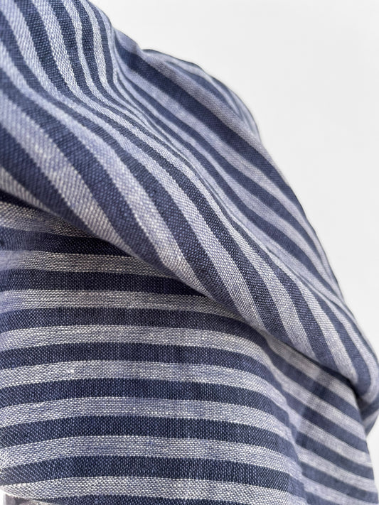 REMNANT 1.3m Blueberry Chunky Stripes