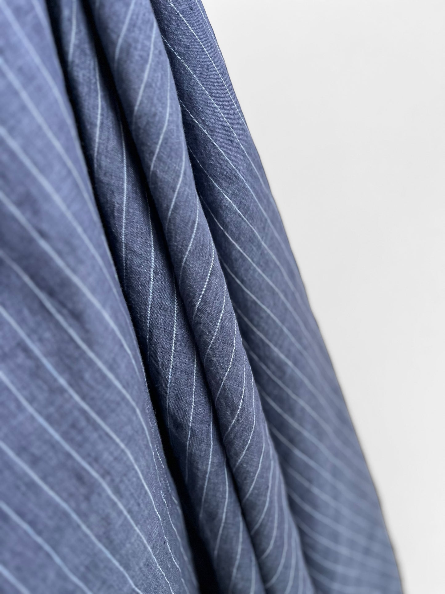 REMNANT 2m - Washed Blue Pinstripes 20mm