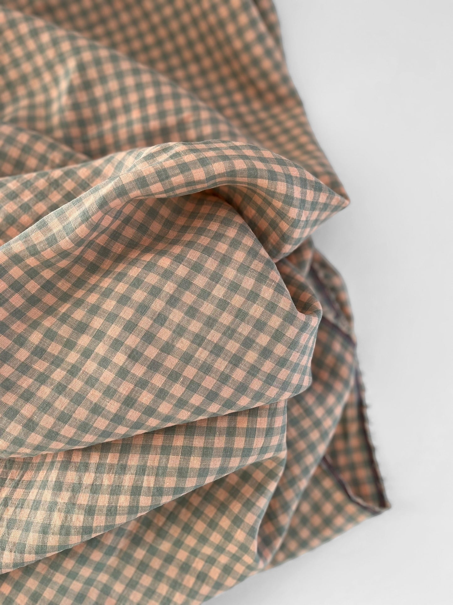 Sage & Peach Gingham