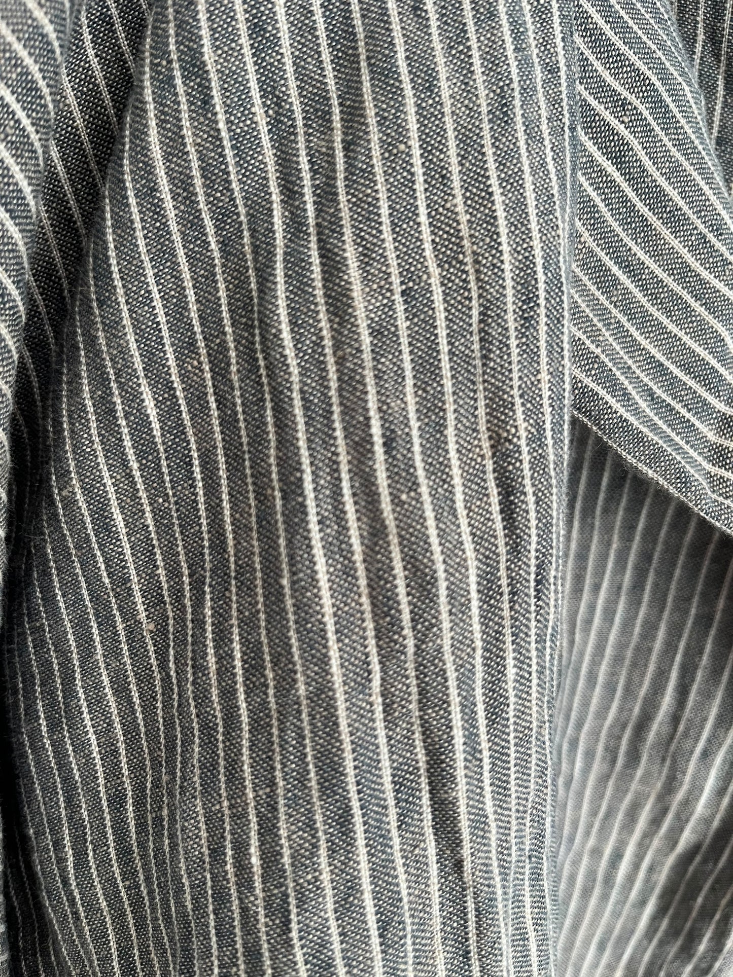 Close-up of a gray pinstripe fabric texture