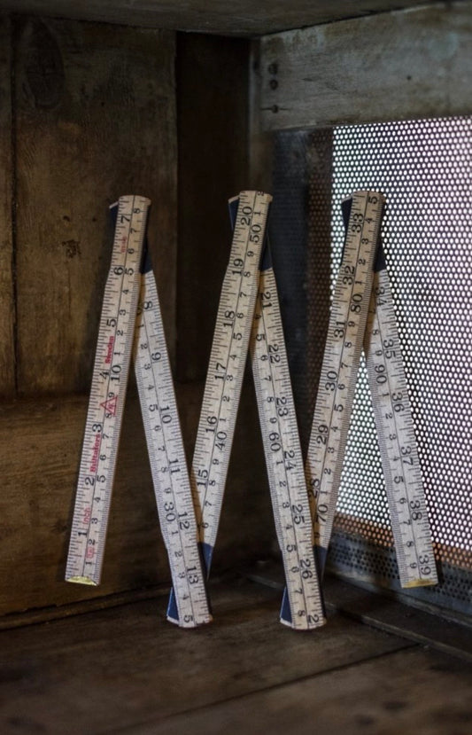 Wooden folding ruler