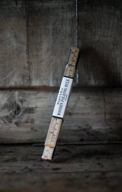 Wooden folding ruler