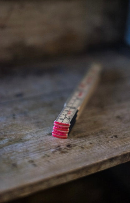 Wooden folding ruler