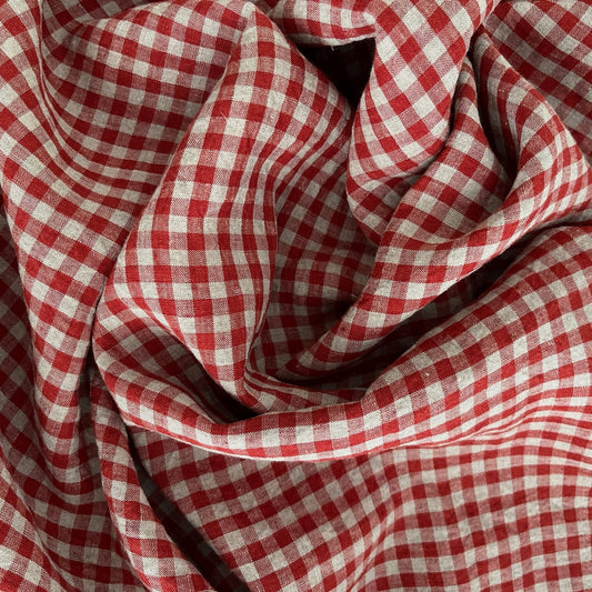 Red and white checkered fabric