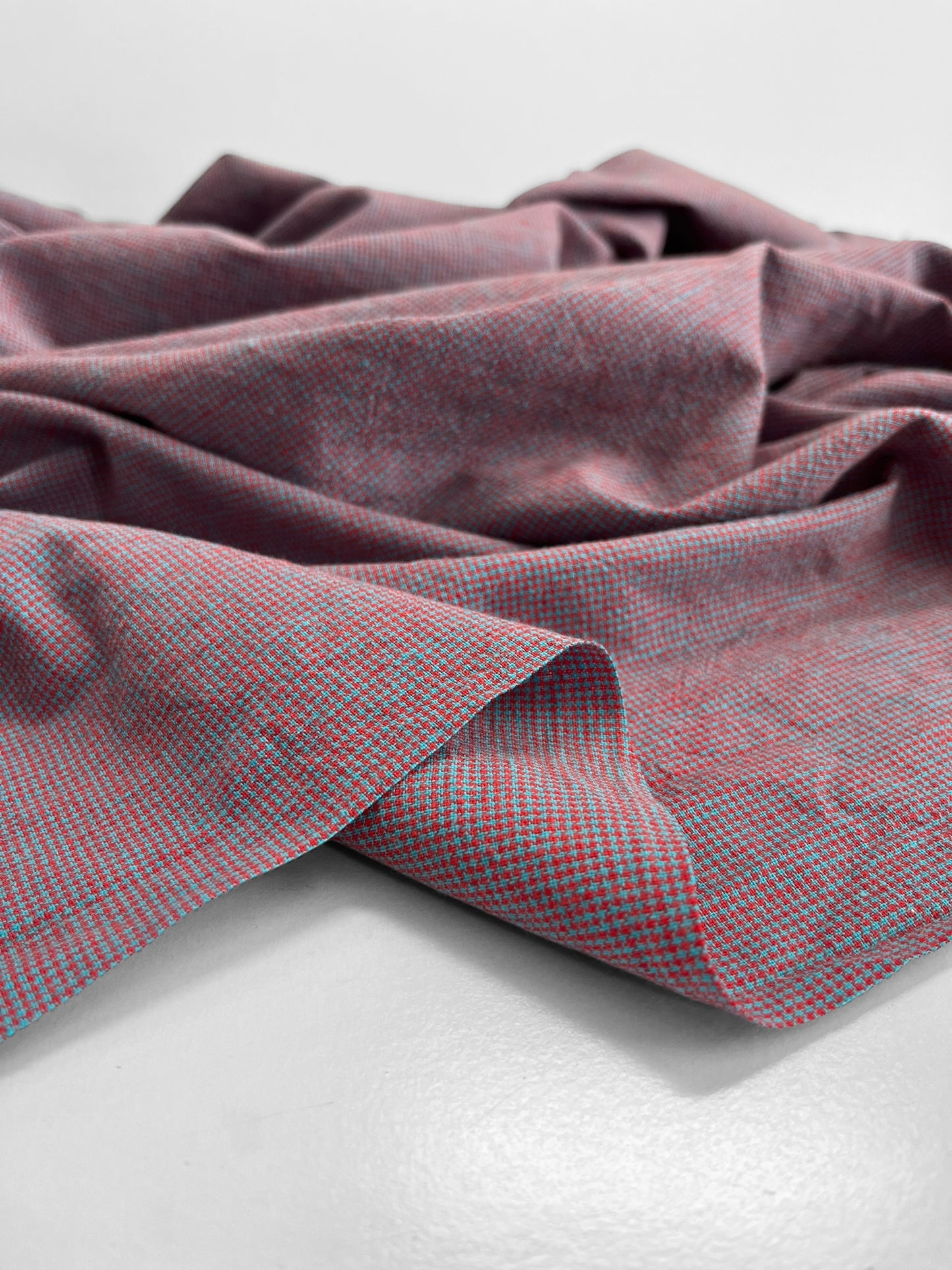 REMNANT 1.95m - Blue & Red Micro Checks