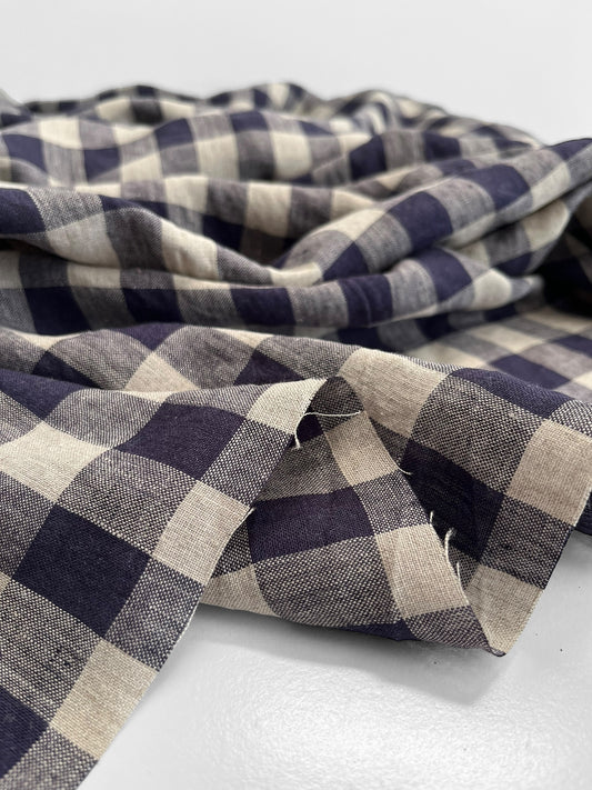 REMNANT 2.5m - Navy Gingham Large