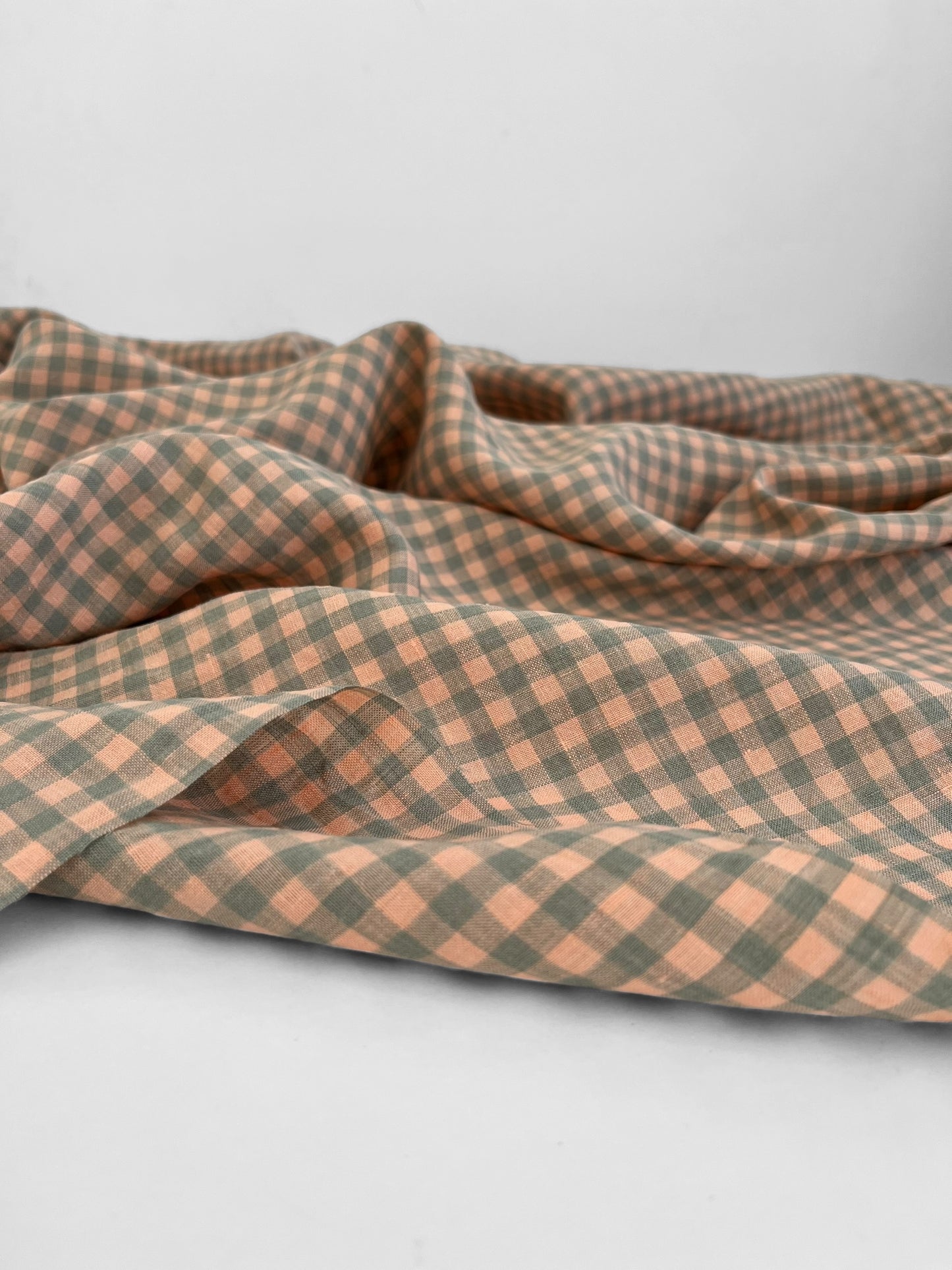 Sage & Peach Gingham