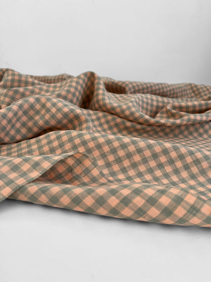 Sage & Peach Gingham