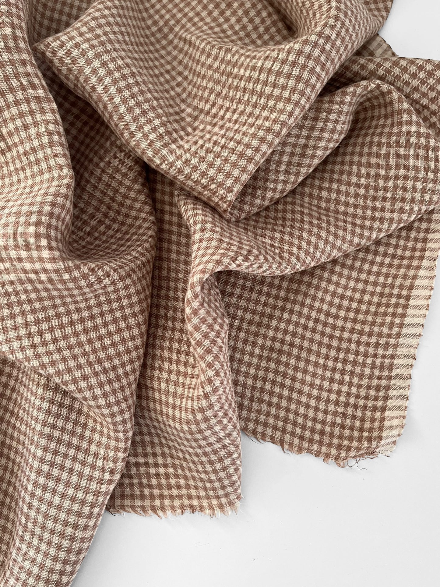 REMNANT 1m Mocha Mini Gingham
