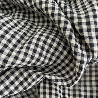 Close-up of black and white checkered fabric