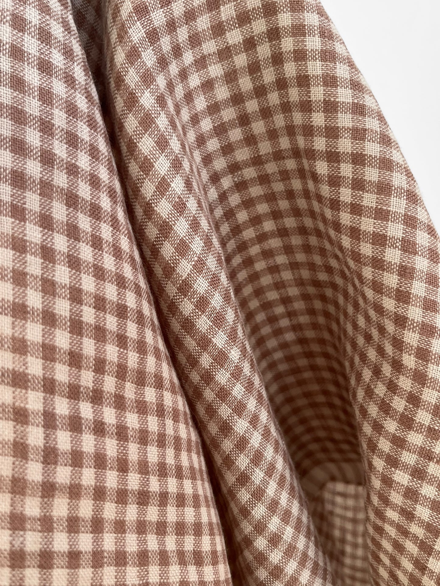 REMNANT 1m Mocha Mini Gingham