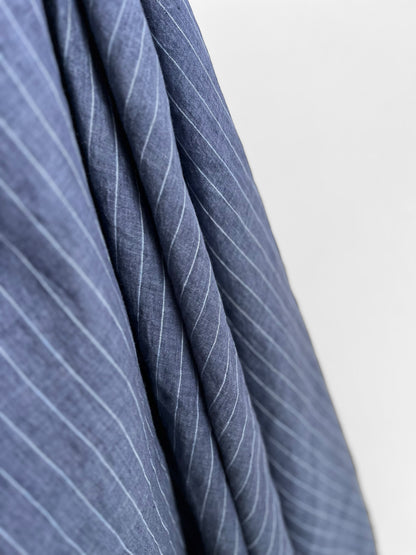 REMNANT 2m - Washed Blue Pinstripes 20mm