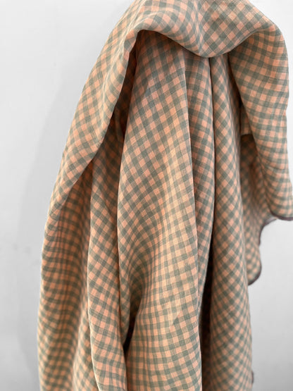 Sage & Peach Gingham