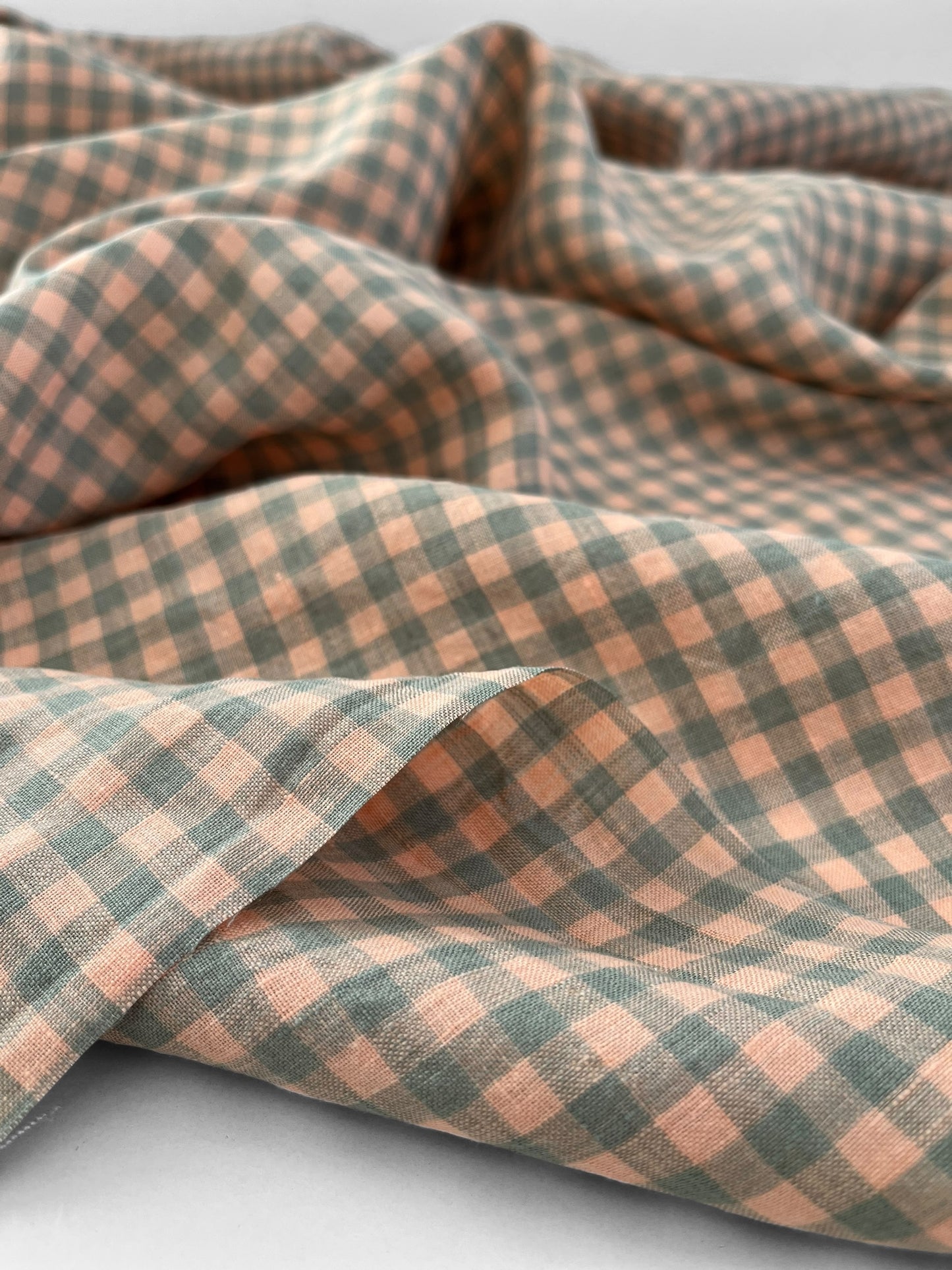 Sage & Peach Gingham