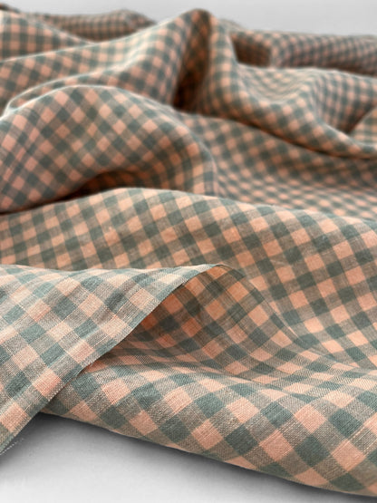 Sage & Peach Gingham
