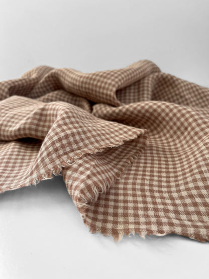 REMNANT 1m Mocha Mini Gingham