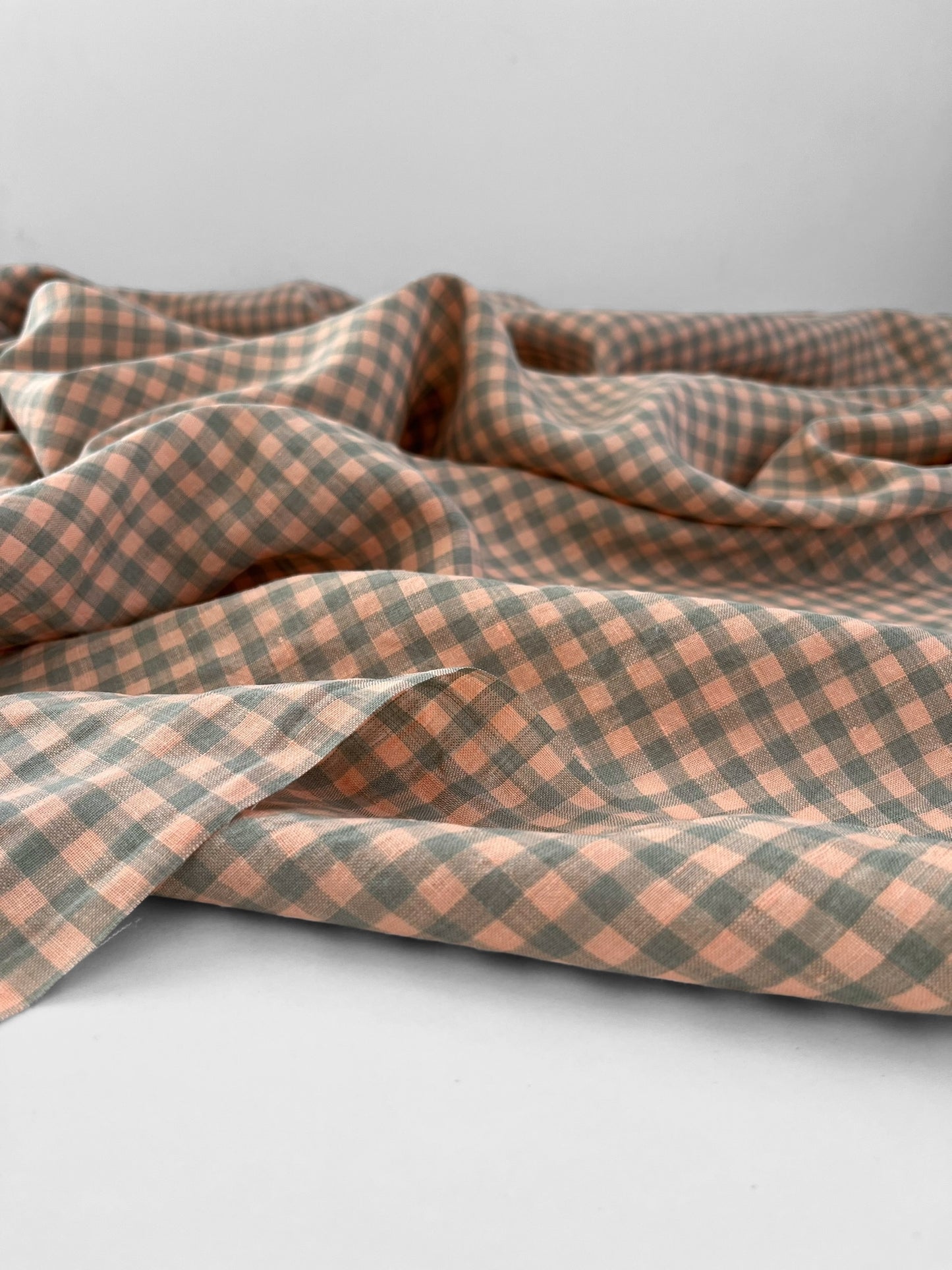 Sage & Peach Gingham