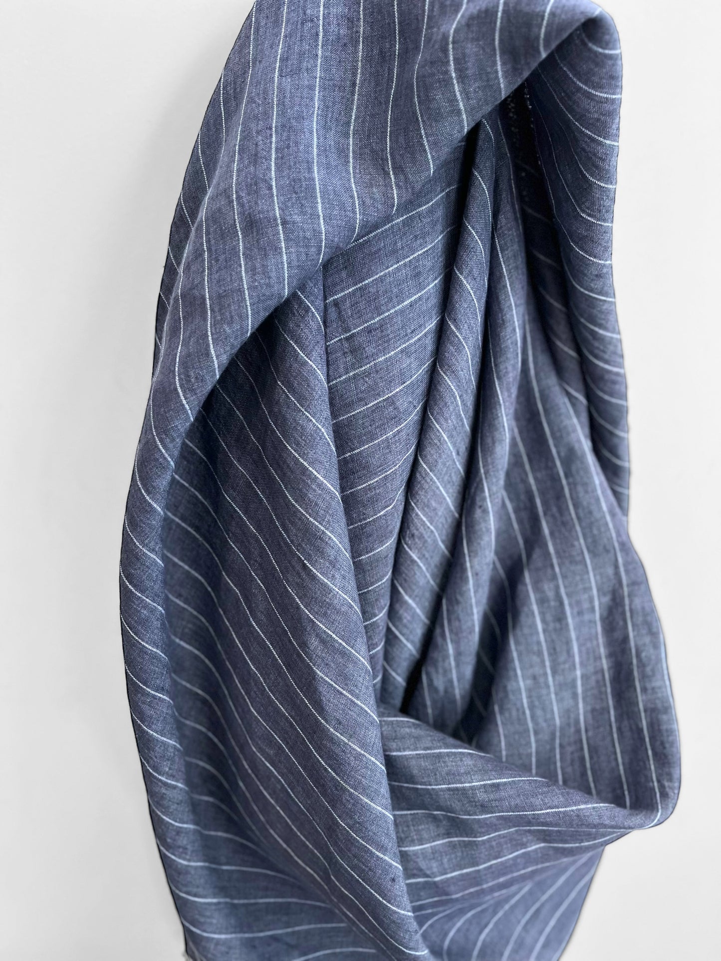 REMNANT 2m - Washed Blue Pinstripes 20mm