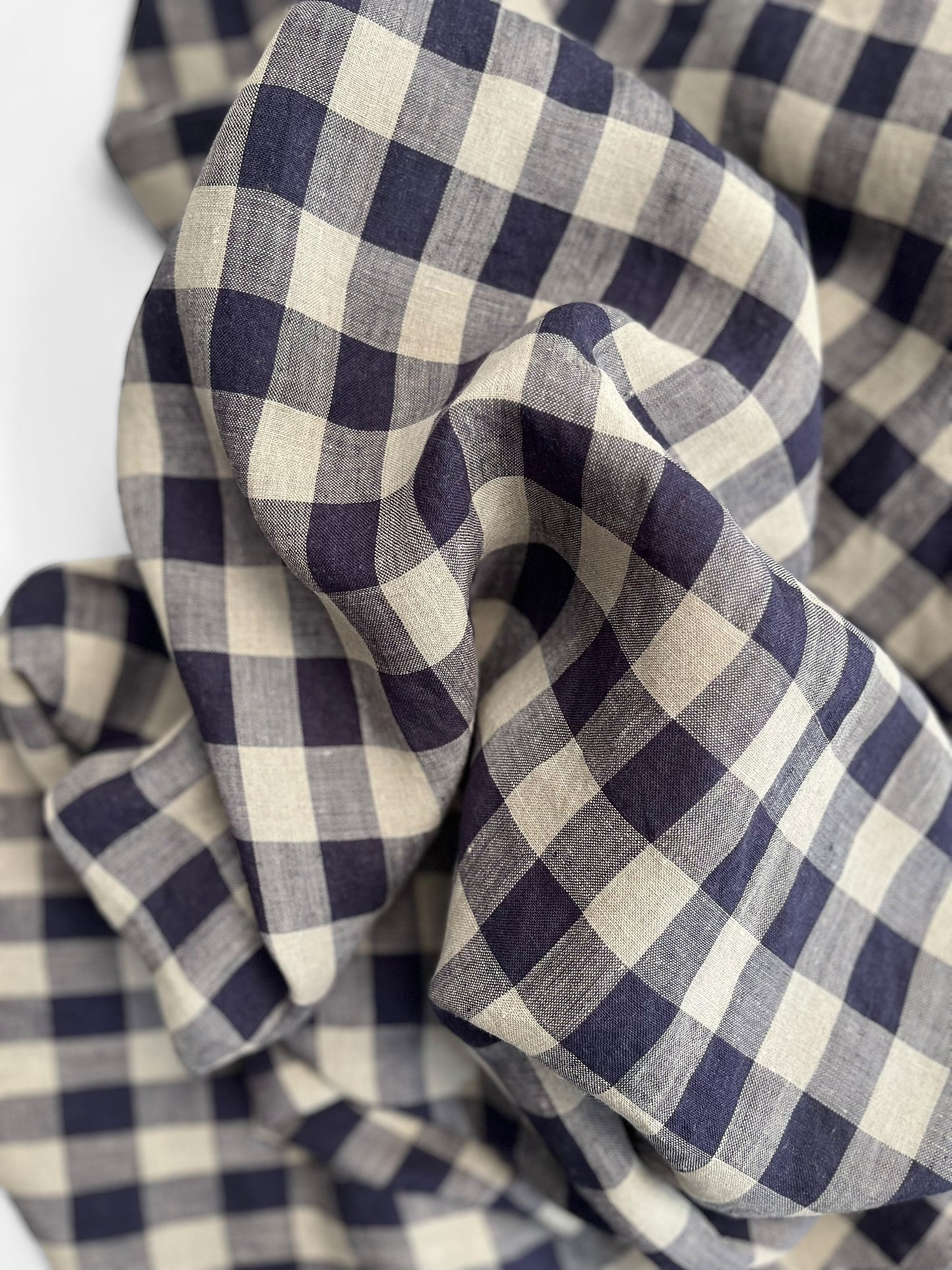 REMNANT 2.5m - Navy Gingham Large