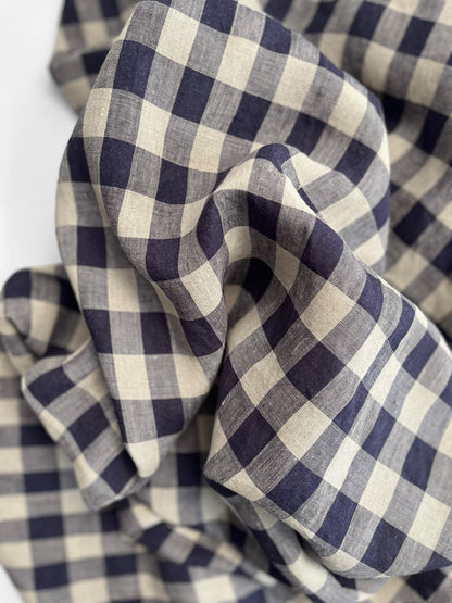 REMNANT 2.5m - Navy Gingham Large