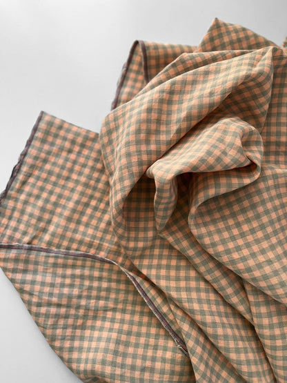 Sage & Peach Gingham